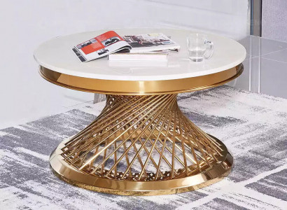 Coffee table design living room luxury stainless steel round side tables furniture